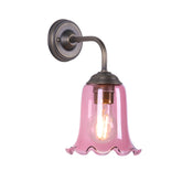 Ebba Wall Light Antique Brass and Azalea Glass