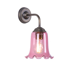 Ebba Wall Light Antique Brass and Azalea Glass