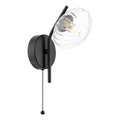 Ede Wall Light Matt Black and Glass