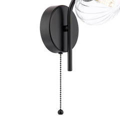 Ede Wall Light Matt Black and Glass