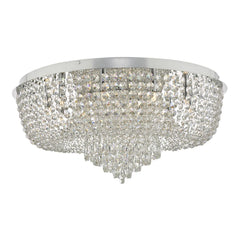 Eitan 12lt Beaded Flush Crystal and Chrome Dar Lighting EIT4808