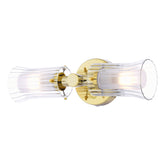 Elba Bathroom 2 Light Wall Light Polished Gold Glass IP44