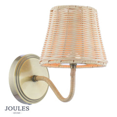 Joules Elcot Rechargeable LED Wall Light Natural Rattan