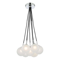 Elpis 7 Light Cluster Pendant Polished Chrome Opal Glass Dar Lighting