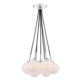 Elpis 7 Light Cluster Pendant Polished Chrome With White Confetti Glass