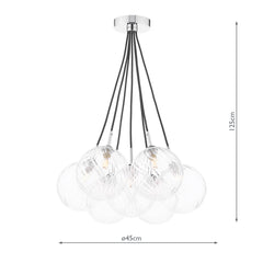 Elpis 7 Light Cluster Pendant Polished Chrome With Closed Glass