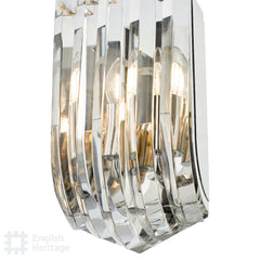 English Heritage Eltham 2 Light Wall Light Polished Nickel and Crystal