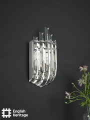 English Heritage Eltham 2 Light Wall Light Polished Nickel and Crystal