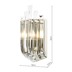 English Heritage Eltham 2 Light Wall Light Polished Nickel and Crystal