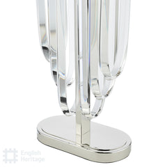 English Heritage Eltham 2 Light Table Lamp Polished Nickel and Crystal With Shade
