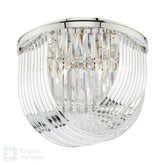 English Heritage Eltham Swag 4 Light Flush Polished Nickel and Crystal
