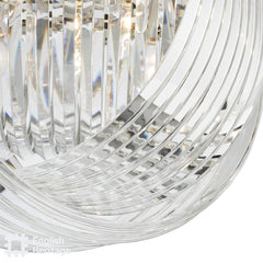 English Heritage Eltham Swag 4 Light Flush Polished Nickel and Crystal