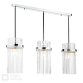 Eltham 3 Light Bar Pendant Polished Nickel and Glass