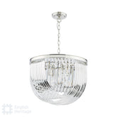 English Heritage Eltham 4 Light Swag Pendant Polished Nickel and Crystal