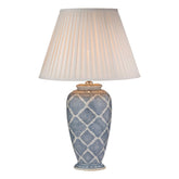 Ely Table Lamp Blue Ceramic With Shade