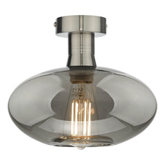 Emerson Semi Flush Antique Chrome Smoked Glass dar lighting