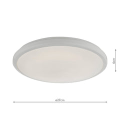 Emmett Bathroom Flush White Acrylic IP44 LED