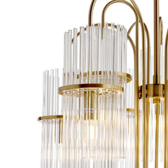 Eniola 9 Light Pendant Natural Brass and Glass