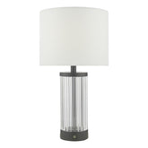 Enrico Rechargeable Table Lamp Satin Black and Glass With Shade LED