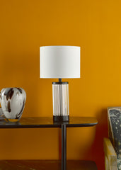 Enrico Rechargeable Table Lamp Satin Black and Glass With Shade LED