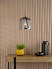 Esila Pendant Matt Black and Smoked Glass