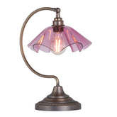 Ethel Table Lamp Antique Brass and Azalea Glass