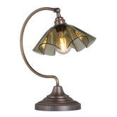 Ethel Table Lamp Antique Brass and Moss Glass