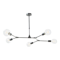 Euphemia 5 Light Pendant in Black Dar Lighting EUP0539