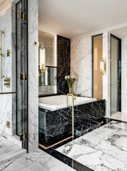 Franklite Empire Wall Light With Clear Ribbed Glass Rich Gold