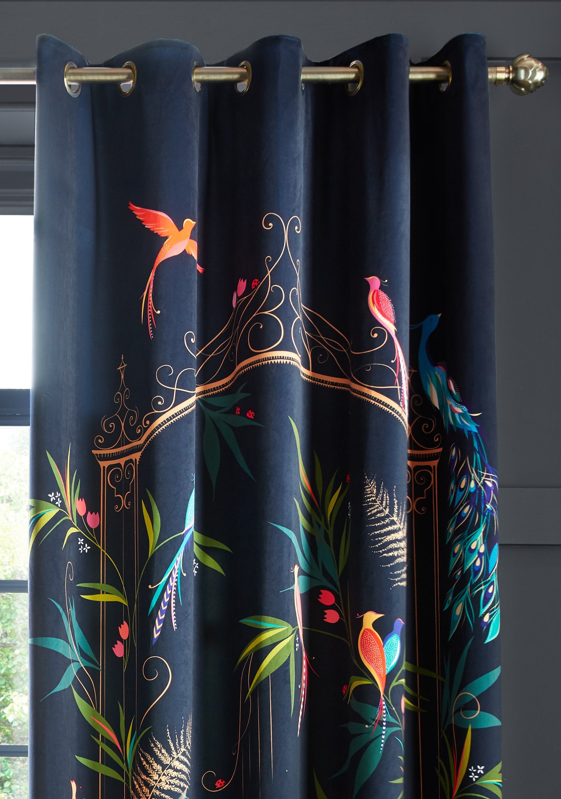 Enchanted Gate Navy Readymade Curtains