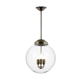 David Hunt Lighting Fairfax 3 Light Pendant Glass and Antique Brass