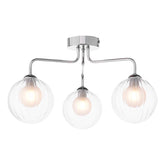 Feya 3 Light Semi Flush Polished Chrome With Clear/Opal Glass