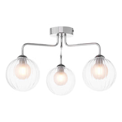 Feya 3 Light Semi Flush Polished Chrome With Clear/Opal Glass