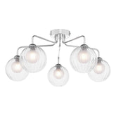 Feya 5 Light Semi Flush Polished Chrome With Clear/Opal Glass