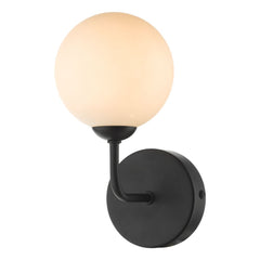 Feya 1 Light Wall Light Matt Black Opal Glass dar lighting