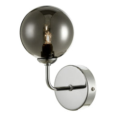 Feya 1 Light Wall Light Polished Chrome Smoked Glass dar lighting
