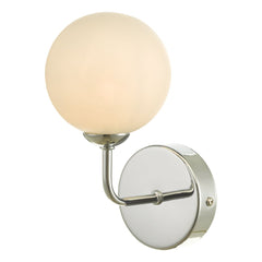 Feya 1 Light Wall Light Polished Chrome Opal Glass dar lighting