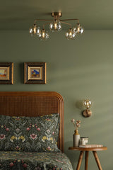 Feya Wall Light Antique Bronze With Organic Amber Glass