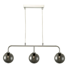 Feya 3 Light Bar Pendant Chrome Smoked Glass dar lighting