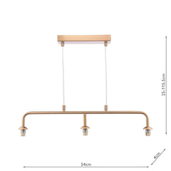Feya 3 Light Bar Pendant Antique Bronze Fitting Only