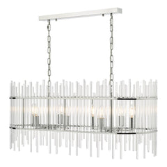 Finola 8 Bar  Light Chrome and glass Dar lighting