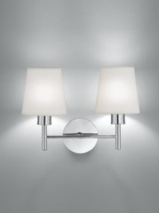 Franklite, Turin 2 light bracket. Chrome. Cream Shade