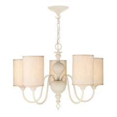 David Hunt Lighting Flemish 5Lt Chandelier Cream Complete with Shades FLE0533