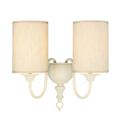 David Hunt Lighting Flemish Double Wall Light Cream Complete with Shades FLE0933