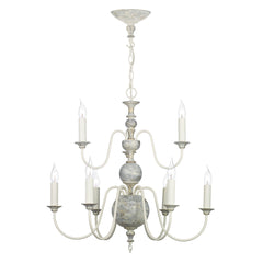 David Hunt Lighting Flemish 9Lt Chandelier Grey Gold FLE1312