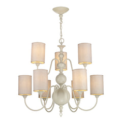 David Hunt Lighting Flemish 9 Lt Pendant Cream Complete with Shades FLE1333