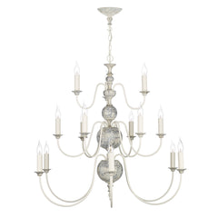 David Hunt Lighting Flemish 15Lt  Chandelier Distressed Grey Gold FLE1512