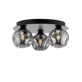 Foley 3 Light Flush Matt Black With Closed Organic Smoked Glass