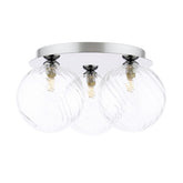 Foley 3 Light Flush Polished Chrome With Closed Glass