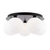Foley 5 Light Flush Matt Black With Opal Glass